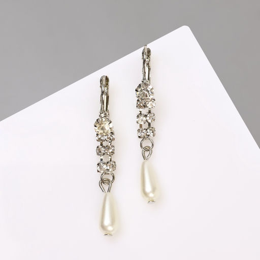 Серьги с жемчугом Колосок капля, цвет МИКС