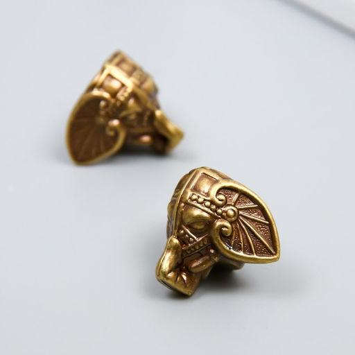 Цена за 2 шт. Уголок (ножка) для шкатулки пластик Голова слона бронза 2,8х2,3 см