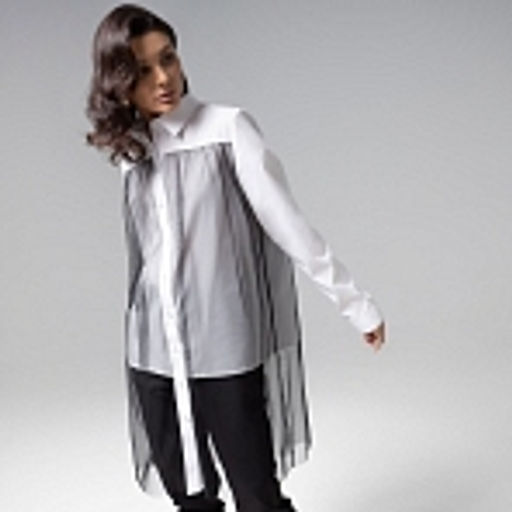 Рубашка комбинированная с сеткой, Срочно на обложку (white) - Charutti фото 16