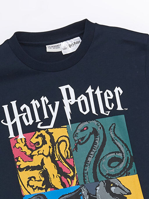 Bisiklet Yaka Harry Potter Bask?l? K?sa Kollu Erkek ?ocuk Ti??rt - Waikiki фото 2