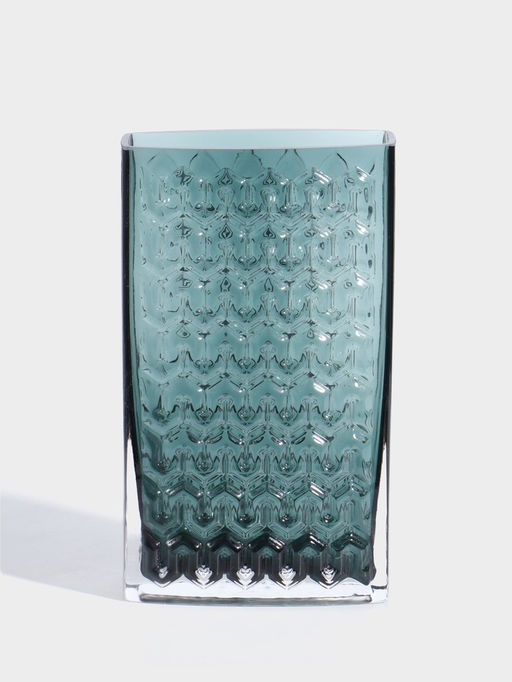 Ваза стекло настольная "Грэйем" 24х14 см, зелёный