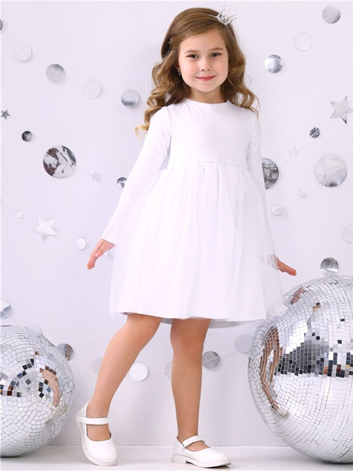 Платье Апрель из хлопка с лайкрой белое фото 9