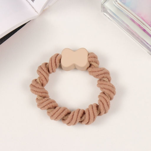 Цена за 6 шт. Резинка для волос «Ширли», 6 см, бежевая