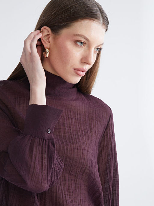 Dik Yaka Dokulu Bluz