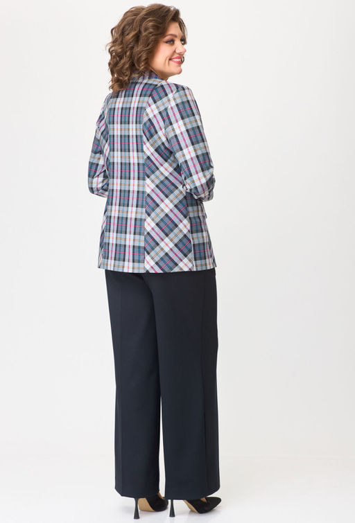 Жакет БелЭльСтиль 412 синяя клетка фото 3