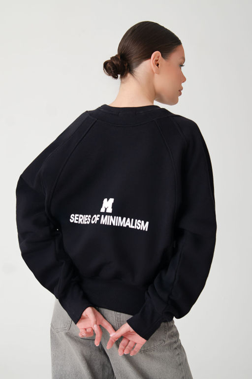 Арт. 15113 Свитшот женский оверсайз 42-50 (5 шт) Цвет:черный - Калинка фото 8