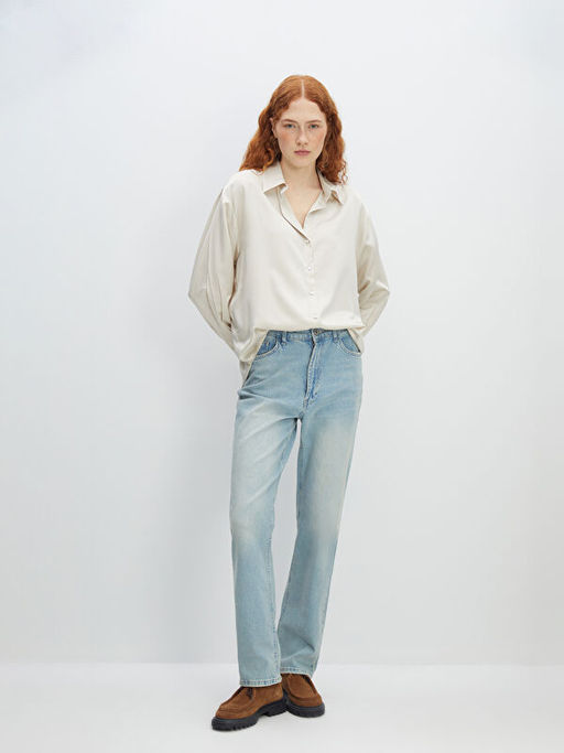 Oversize Saten Kad?n G?mlek