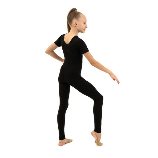 Комбинезон гимнастический Grace Dance, c коротким рукавом, р. 30, цвет чёрный  фото 6