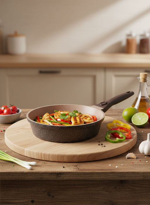 Сковорода 200/59мм Горница ДУЭТ Шоколадный мусс индукция съем/руч. с кр. (п/у), Ис8204Дш