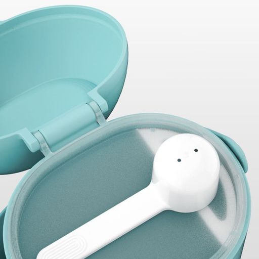 Контейнер для хранения детского питания 450 мл., с ложкой, цвет голубой - Крошка я фото 16