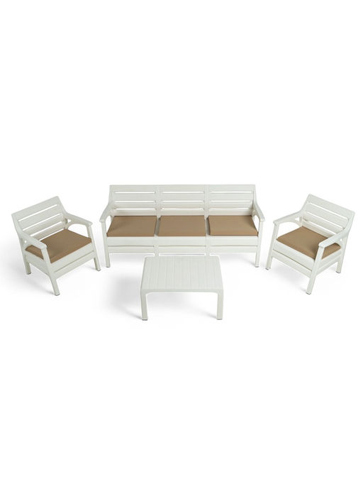 Набор садовой мебели «Евпатория»: 2 кресла, стол, трёхместный диван, белый