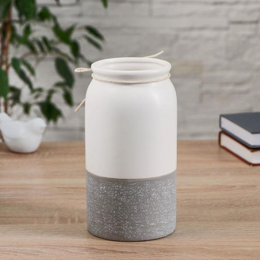 Ваза для цветов «Домашняя», бантик с листочком, 9×10×20 см, керамика, МИКС