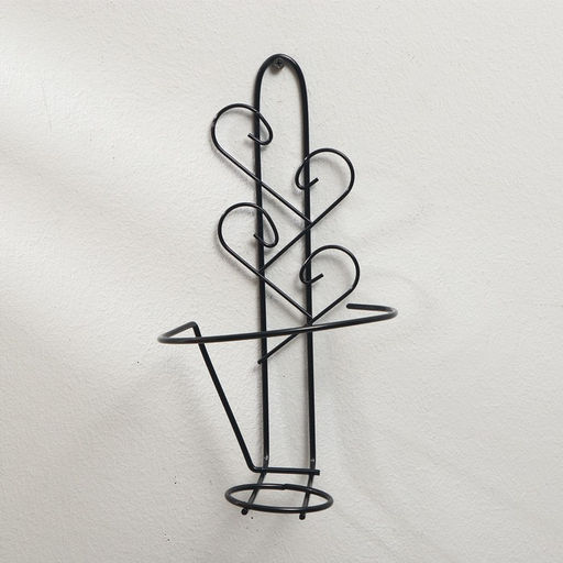 Подвес для кашпо настенный «Узор», d=16 см, чёрный