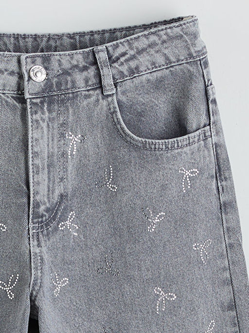 Wideleg Ta?l? K?z ?ocuk Jean Pantolon