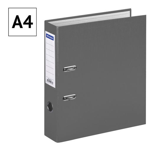 Папка-регистратор OfficeSpace, бумвинил, 70мм, серая (270115) карман на корешке