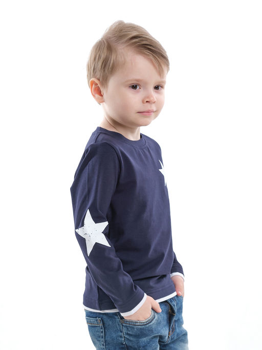 Лонгслив для мальчика с принтом детская одежда UD 0429 т.синий - Mini maxi фото 4