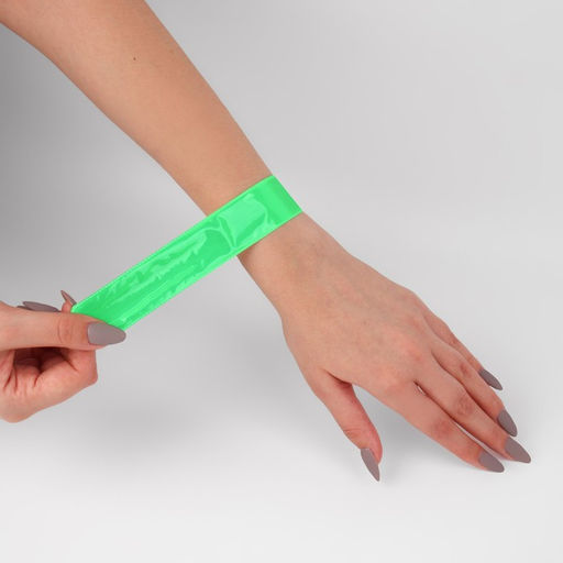 Цена за 9 шт. Светоотражающий слэп-браслет, самофиксирующийся, 22×3 см, цвет МИКС