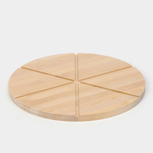 Доска для пиццы деревянная Adelica «Итальяно», с потайными ручками, 6 кусков, d=32 см, толщина 1.8 см, берёза