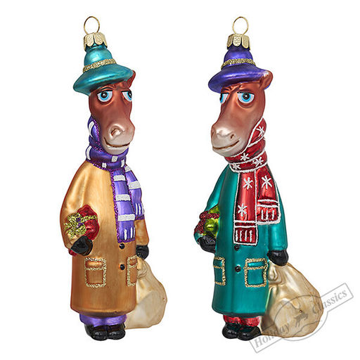 Конь в пальто бирюзовом/золотом асс. из 2-х (стекло) 6,5х3х14,5 см