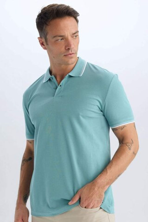 Regular Fit Basic Duz K?sa Kollu Polo Tisort - Defacto фото 2