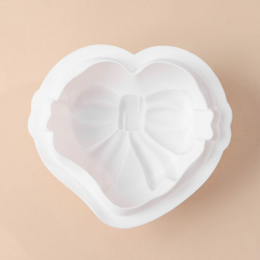 Форма для выпечки и муссовых десертов KONFINETTA Сердце с бантом, 19?17?6,5 см, цвет белый  фото 4