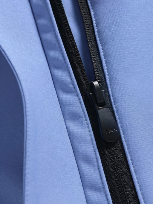 Парка женская софтшелл виндстоппер удлинённая с капюшоном голубого цвета 9614_1Gl