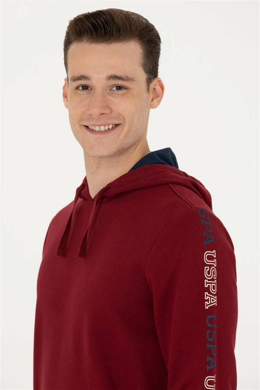 U. S. Polo Assn Мужская бордовая красная толстовка с капюшоном - U.s. polo assn фото 9