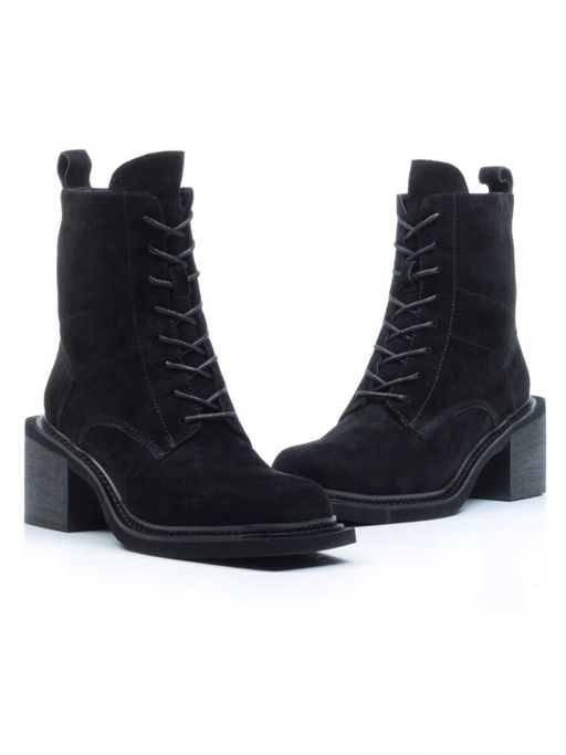 04-SE21W-2B BLACK Ботинки зимние женские (натуральная замша, натуральный мех) - Фабричный китай фото 11