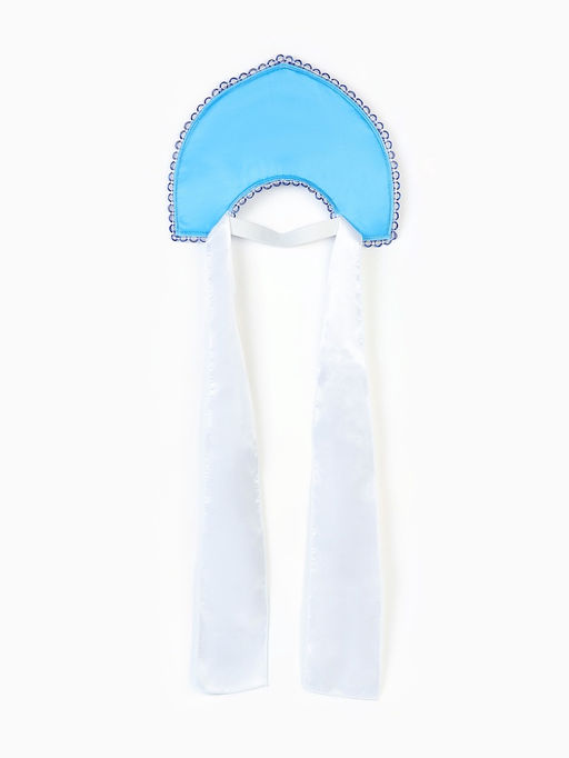 Кокошник карнавальный голубой с бусинами