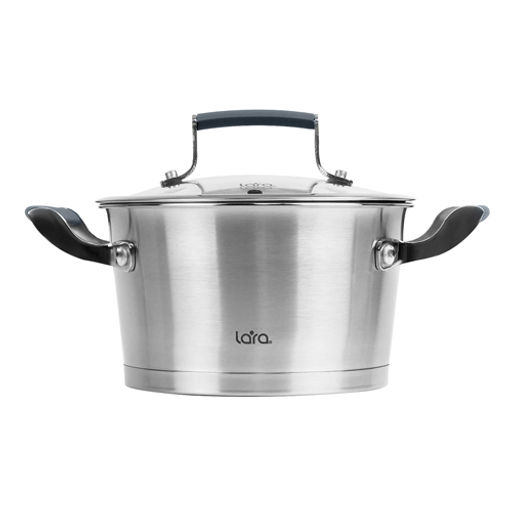 Кастрюля 3.1 лВенера LR02-280 20x11см капсулированное индукционное дно, стекл. крышка /LARA/