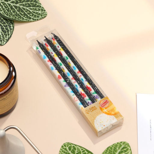 Свечи для торта Сердца, 12 шт., черные и белые - Страна карнавалия фото 5