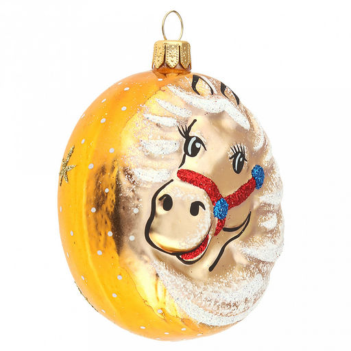 Елочная игрушка фигурка стеклянная "Зодиак. Лошадка " h8см, ручная художественная роспись, цвета микс, подарочная упаковка, "Символ 2026 года" (Россия)