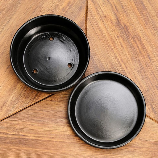 Горшок - бонсайница Огма для кактусов и сукулентов, 1.4 л, d=18 см, h=6.5 см, керамика, с поддоном, чёрный - Simaland фото 4