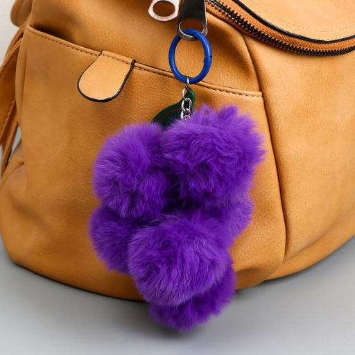 Пушистик на кольце Виноград с листочком фиолетовый 14 см - Simaland фото 2