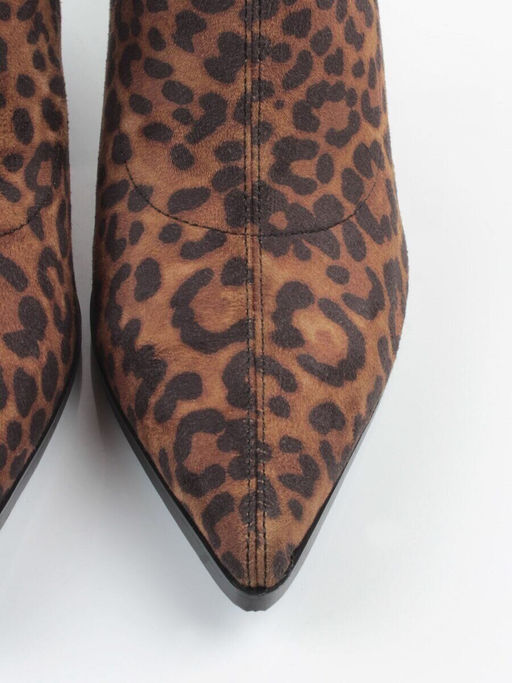 02-H26B-47ЗPC BROWN LEOPARD Сапоги демисезонные женские (искусственная замша)