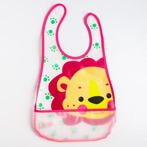 Нагрудник непромокаемый Крошка Я «Львёнок» из клеёнки с карманом, на липучке