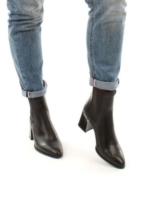 01-PCT161-1 BLACK Ботинки Челси демисезонные женские (натуральная кожа, байка) - Фабричный китай фото 3