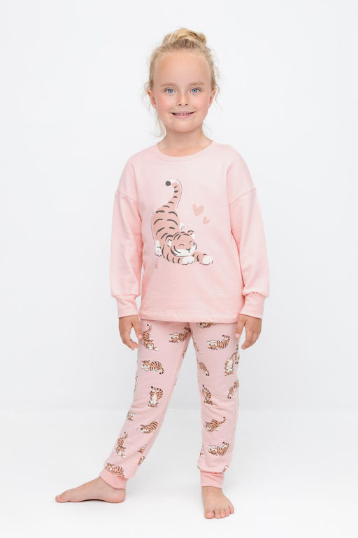 К 1567/светлый лосось,тигрята пижама дет