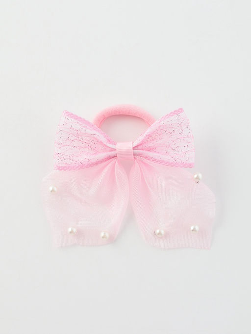 Цена за 6 шт. Бант для волос на резинке «Бантик Лили воздушный», 8×7 см, розовый