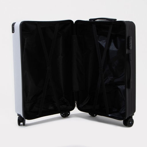 Чемодан большой 26, кодовый замок, цвет белый/чёрный - Simaland фото 9