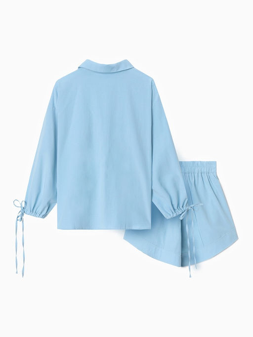 Костюм женский: блузка, шорты, MINAKU: Casual Collection, размер 44, голубой