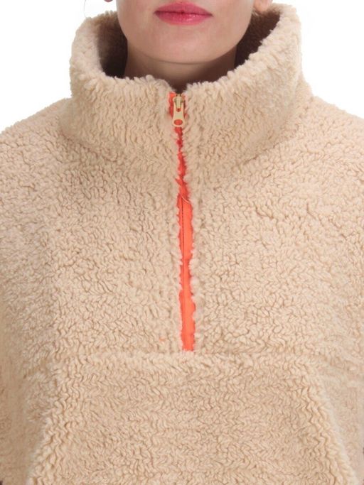 2568 BEIGE Кофта плюшевая женская Тедди на синтепоне (50 гр. синтепон)
