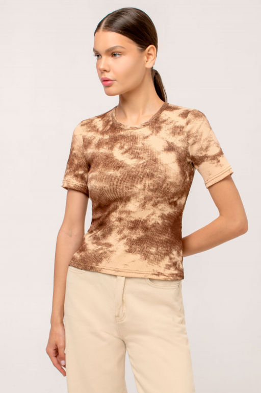 Арт.3203/1 Футболка женская 42-48 (4 шт) Цвет:бежевый,коричневый - Калинка фото 2