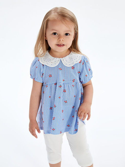 ?i?ekli F?rf?rl? K?z ?ocuk Bluz ve Tayt 2li