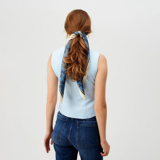 Платок женский MINAKU р-р 70*70 см, цвет синий  фото 4