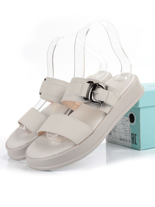 08-PEQ198-2 LT. GRAY Босоножки женские (натуральная кожа)