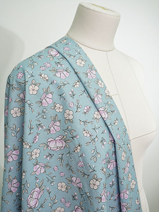 Перкаль "Утренний цвет" цв.серо-голубой, ш.1.5м, хлопок-100%, 100гр/м.кв