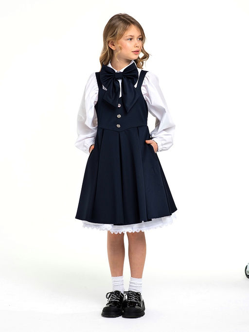 Синий школьный сарафан Mooriposh, модель 0247 фото 8