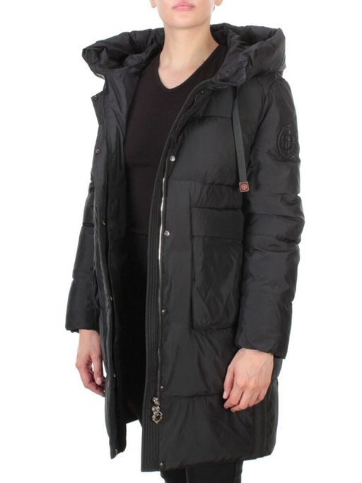 8966 BLACK Пальто зимнее женское CLOUD LAG CAT (200 гр. холлофайбер)