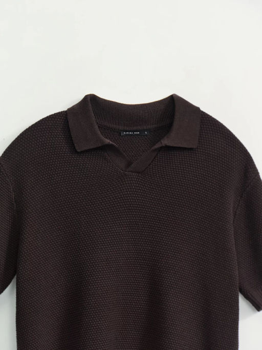 Джемпер поло фактурной вязки / Zarina фото 9